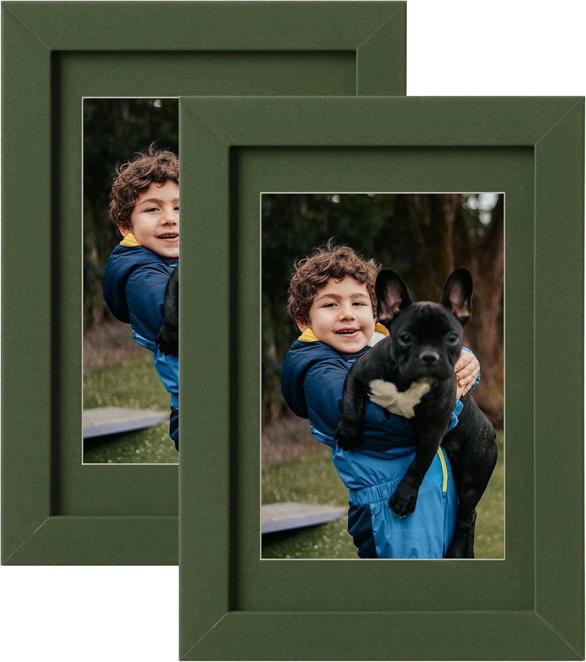 eletecpro 4x6 Black Picture Frames with 3.5x5 Black Mat, 2-Pack