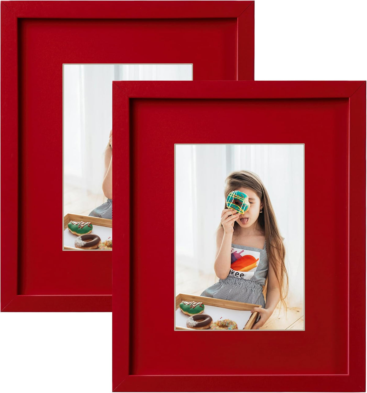 eletecpro 4x6 Black Picture Frames with 3.5x5 Black Mat, 2-Pack