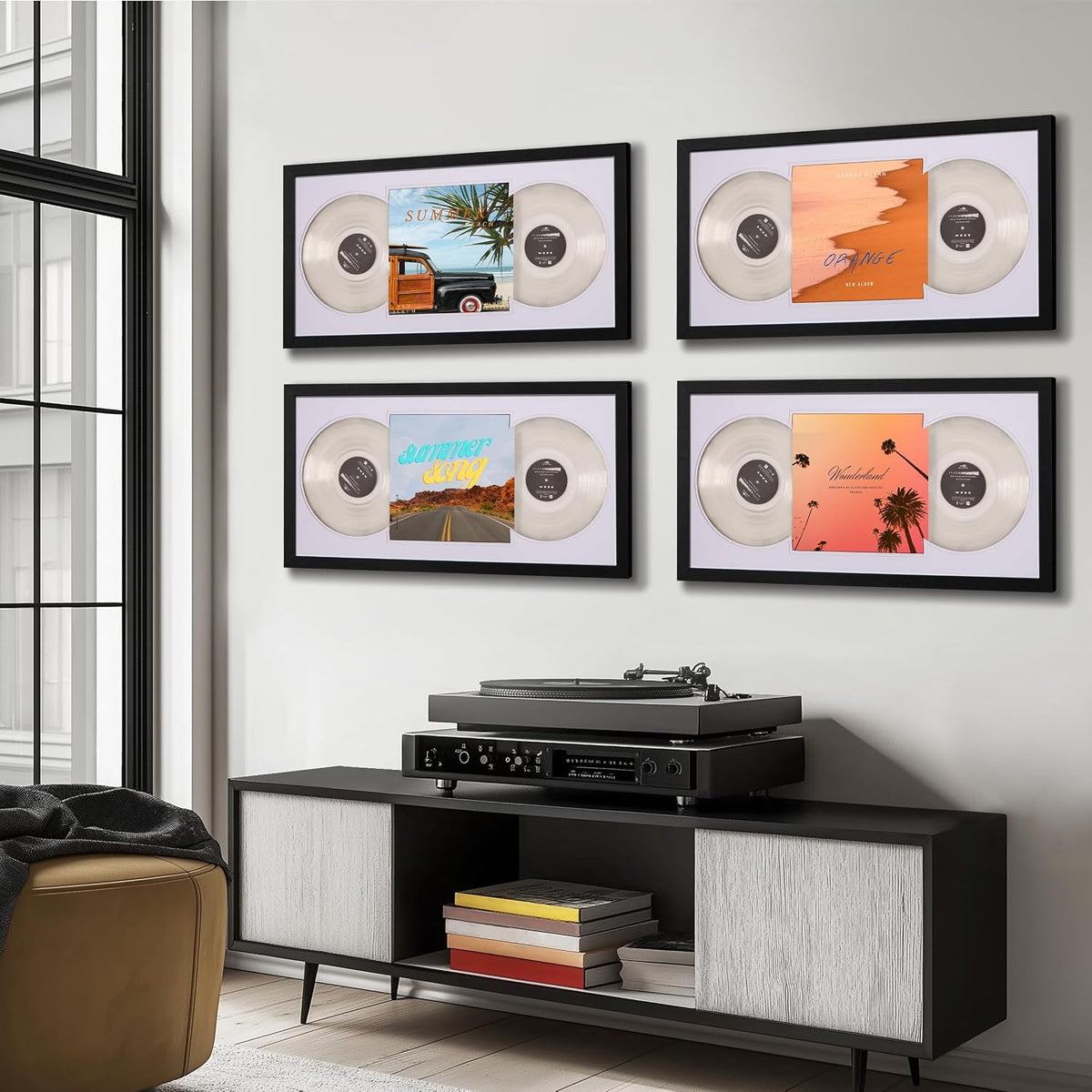 eletecpro LP Record Frame, Double Display, Black, 16x32, Pack of 1