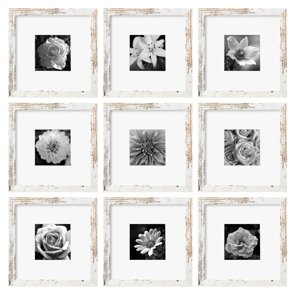 eletecpro Picture Frames Set of 9, 5x5 in, Acrylic Cover, Black