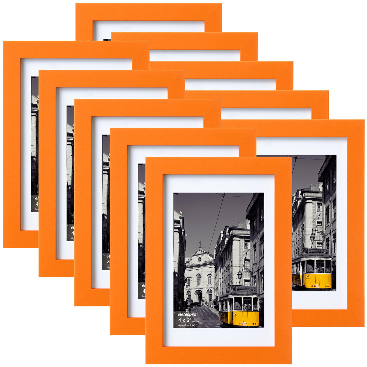 eletecpro 5x7 Picture Frames, Acrylic Cover, Beige, Set of 10