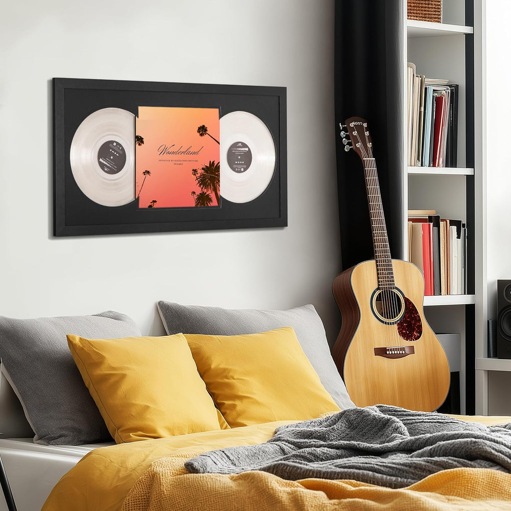 eletecpro LP Record Frame, Double Display, Black, 16x32, Pack of 1