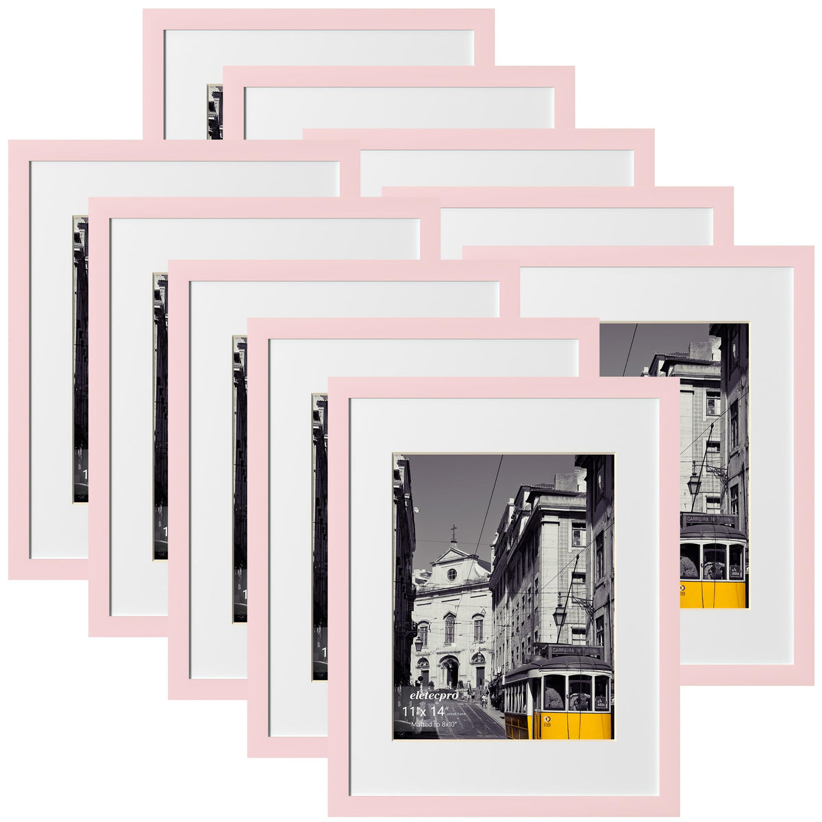 eletecpro 5x7 Picture Frames, Acrylic Cover, Beige, Set of 10