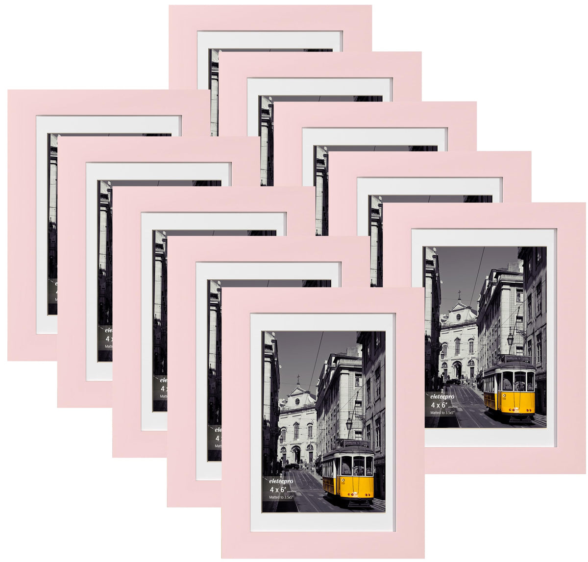 eletecpro 5x7 Picture Frames, Acrylic Cover, Beige, Set of 10