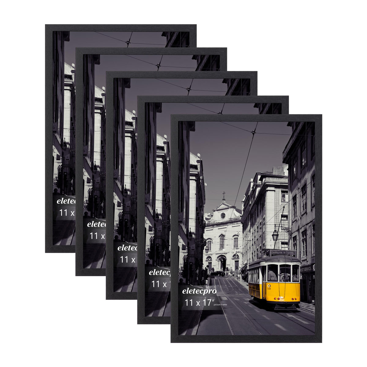 eletecpro 5x7 Picture Frames, Acrylic Cover, Beige, Set of 10
