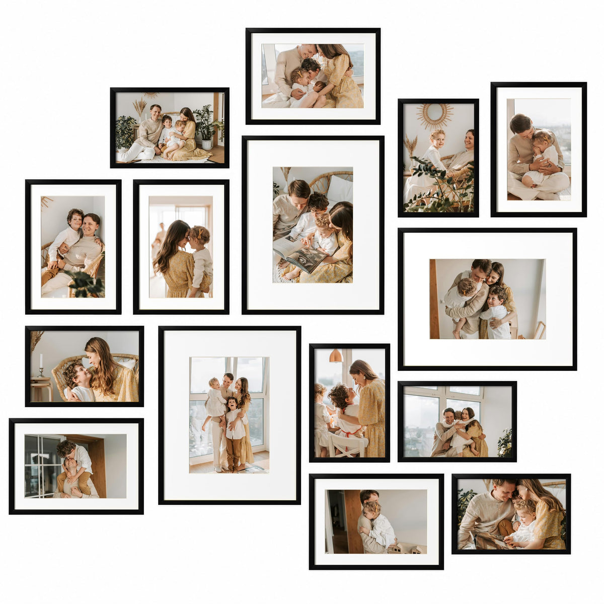 eletecpro Aluminum Gallery Wall Frame Set of 6 with Glass Cover, Black