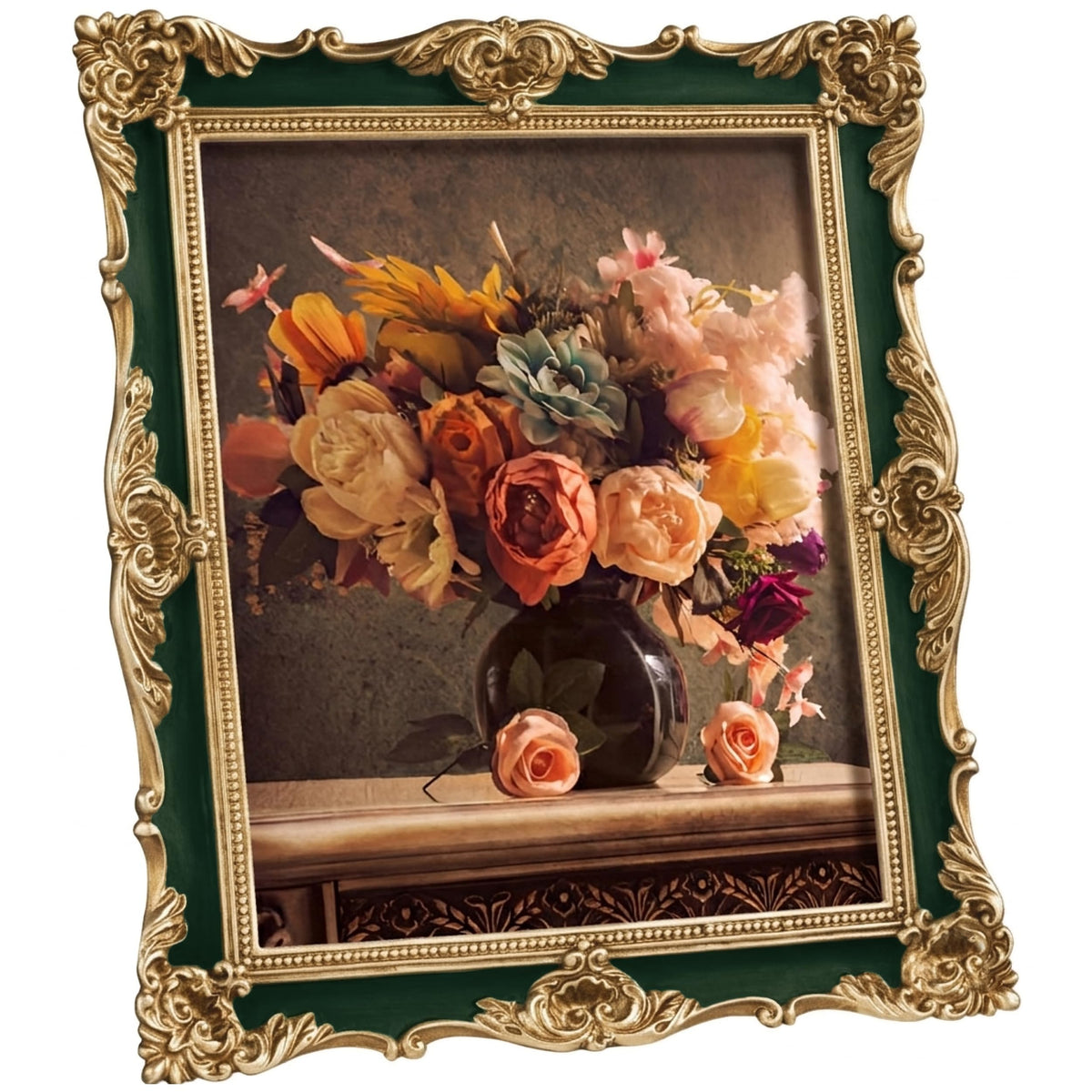eletecpro 4x4 Vintage Picture Frame with Real Glass Cover, Black, 1-Pack