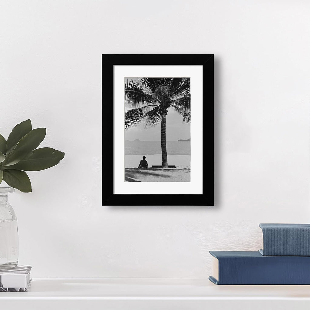 eletecpro 5x7 Picture Frame with 4x6 Mat, Black, 1-Pack