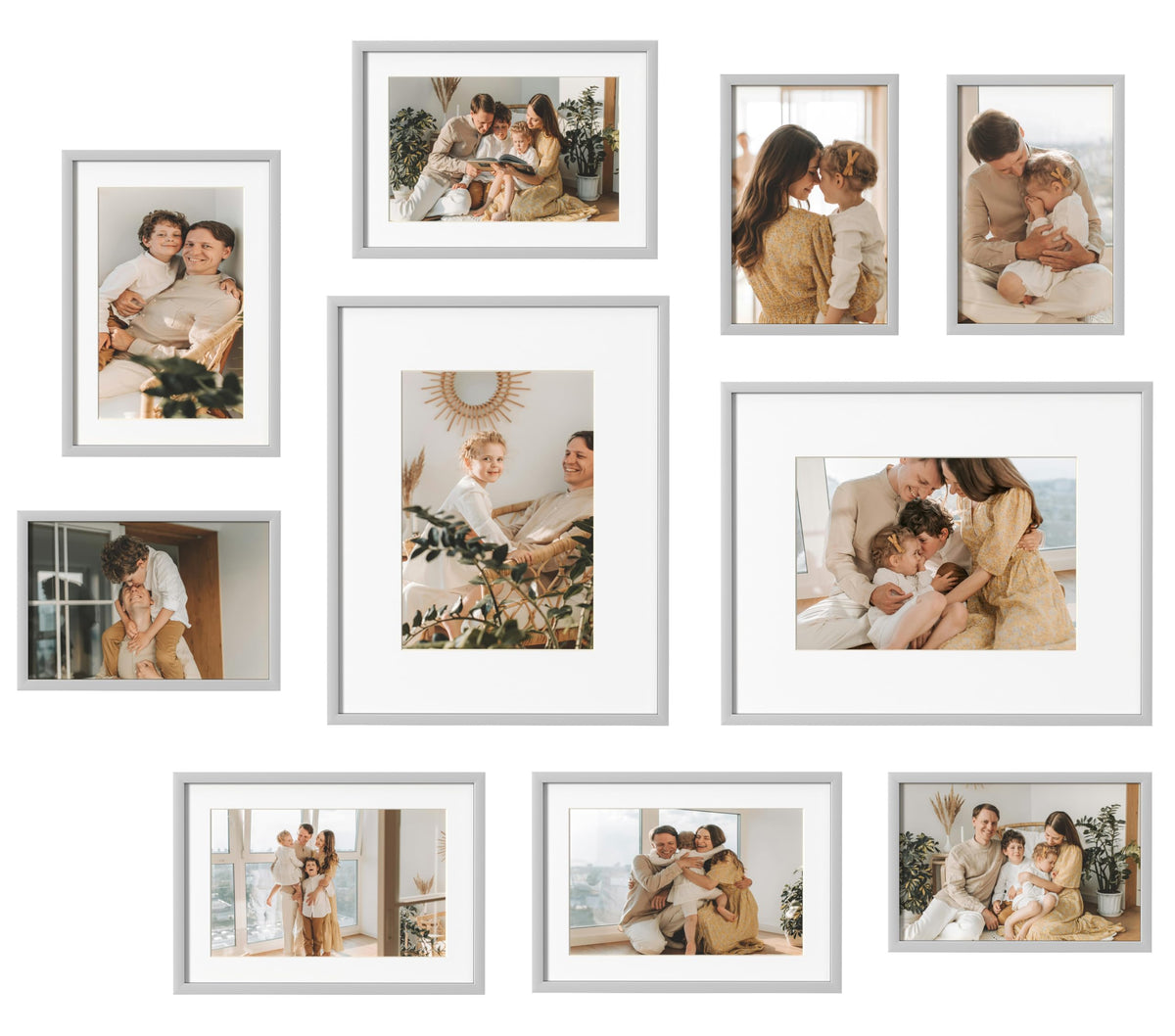 eletecpro Aluminum Gallery Wall Frame Set of 6 with Glass Cover, Black
