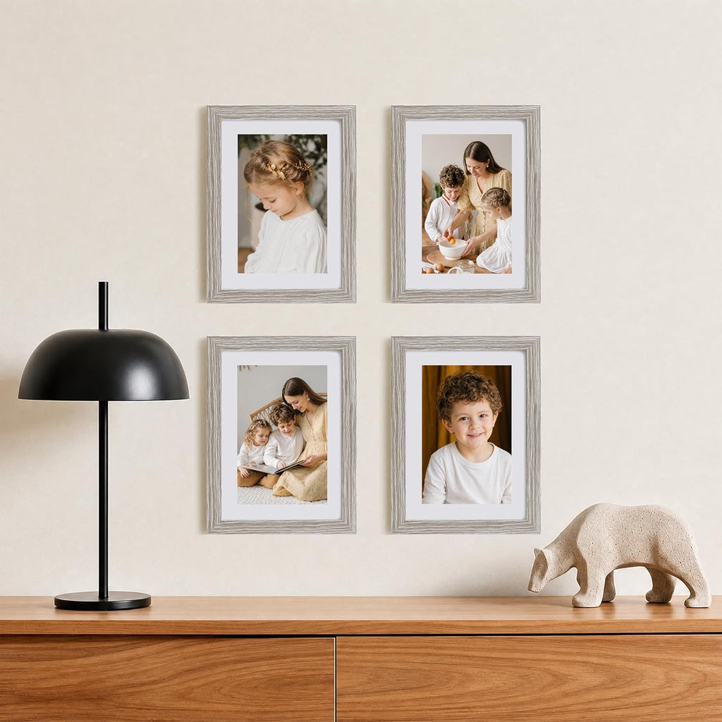 eletecpro 5x7 Picture Frames, Acrylic Cover, Beige, Set of 10