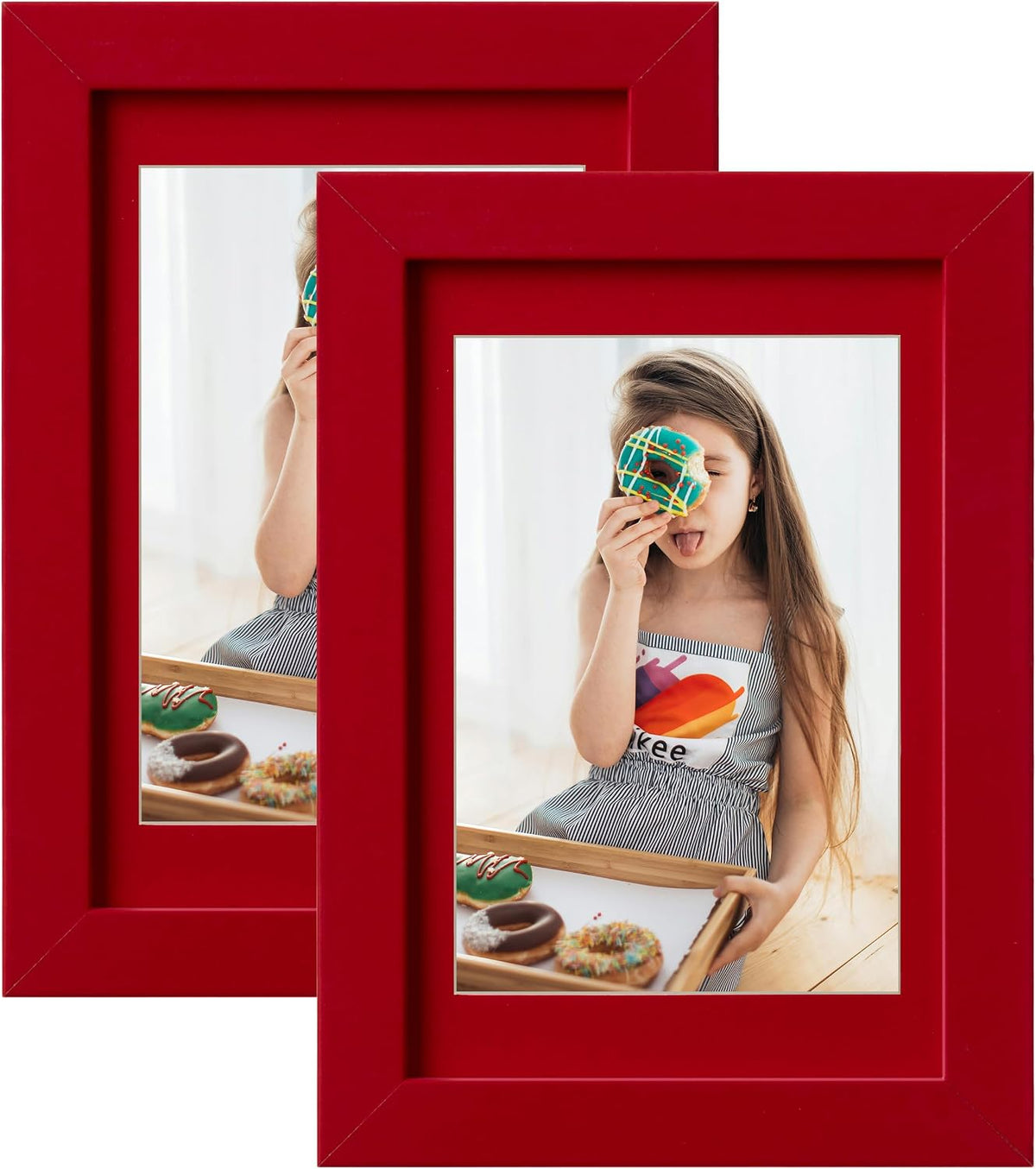 eletecpro 4x6 Black Picture Frames with 3.5x5 Black Mat, 2-Pack