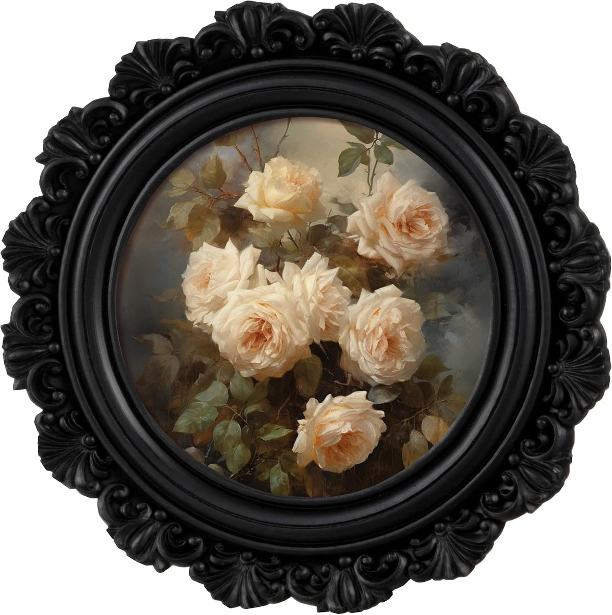 eletecpro 4x4 Round Picture Frame with Glass Cover, Black