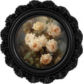 eletecpro 4x4 Round Picture Frame with Glass Cover, Black