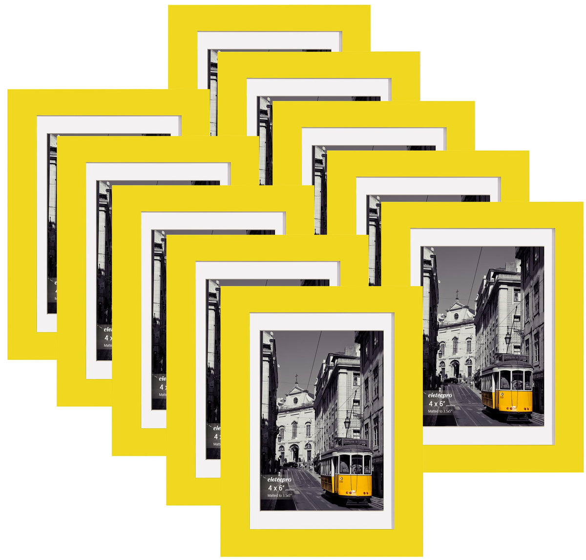eletecpro 5x7 Picture Frames, Acrylic Cover, Beige, Set of 10