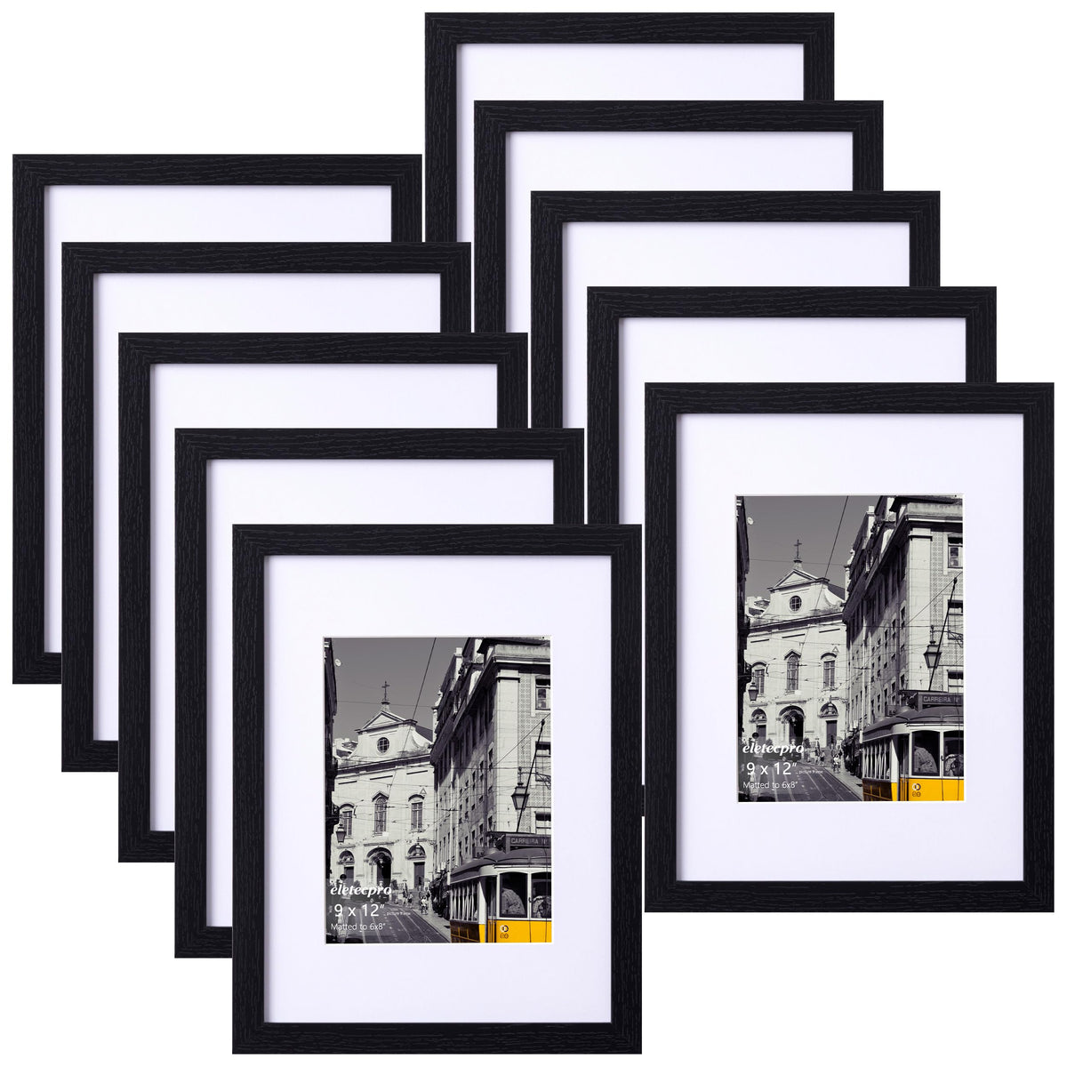 eletecpro 5x7 Picture Frames, Acrylic Cover, Beige, Set of 10