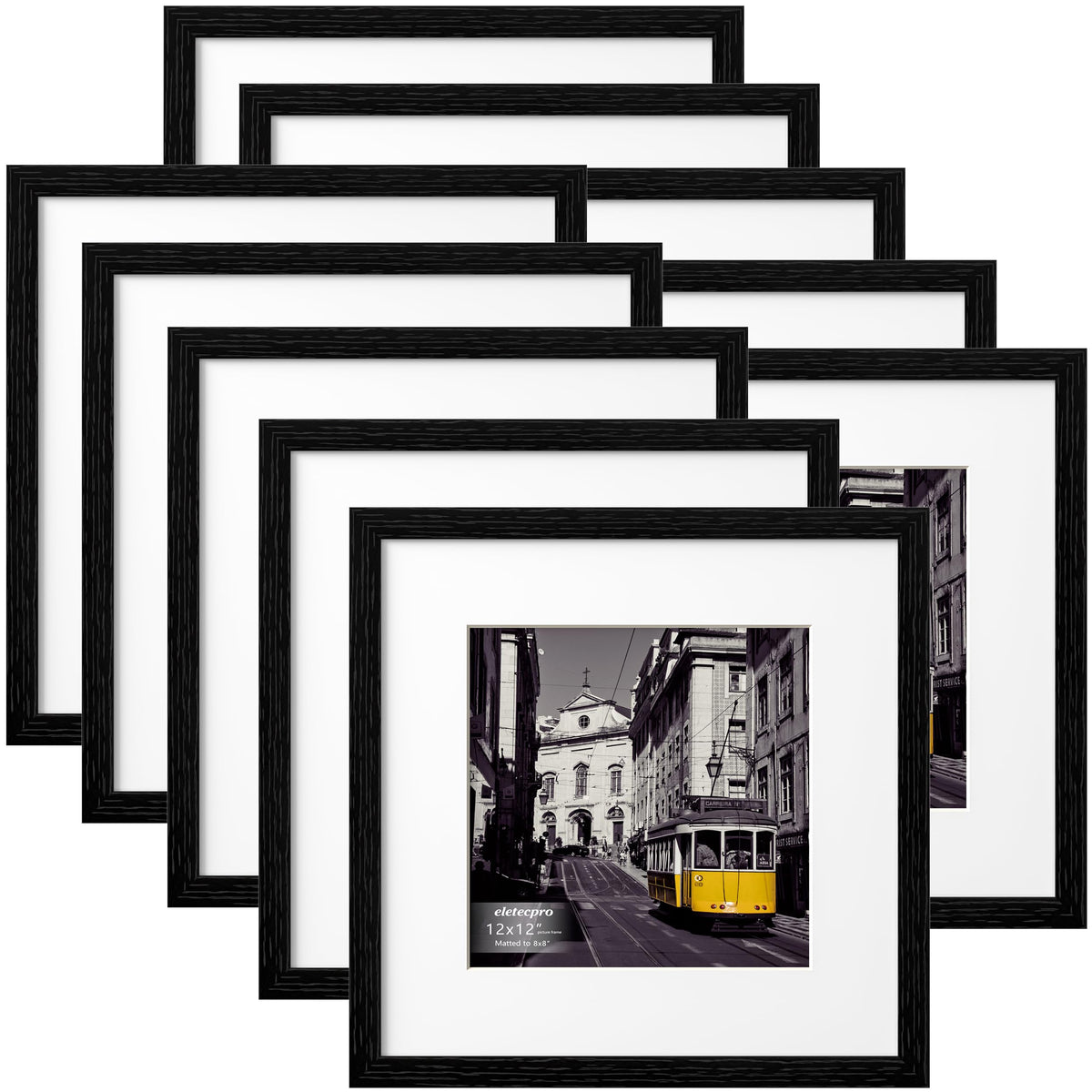 eletecpro 5x7 Picture Frames, Acrylic Cover, Beige, Set of 10