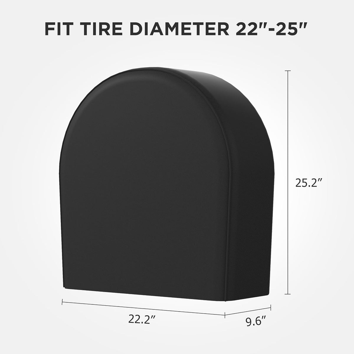 eletecpro RV Tire Covers, Fit 23-26 Inch Tire Diameters, Black, 4-Pack