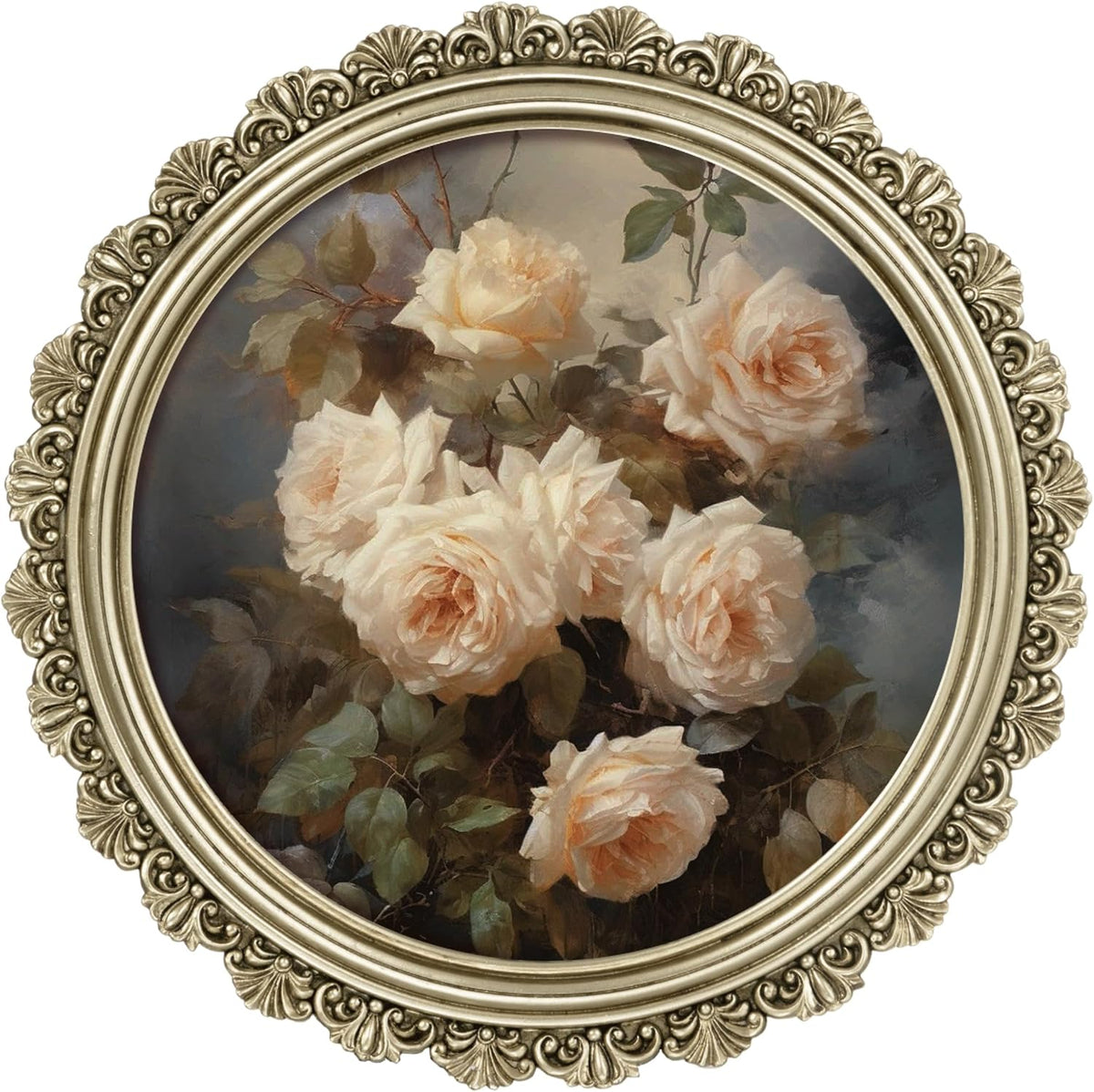 eletecpro 4x4 Round Picture Frame with Glass Cover, Black