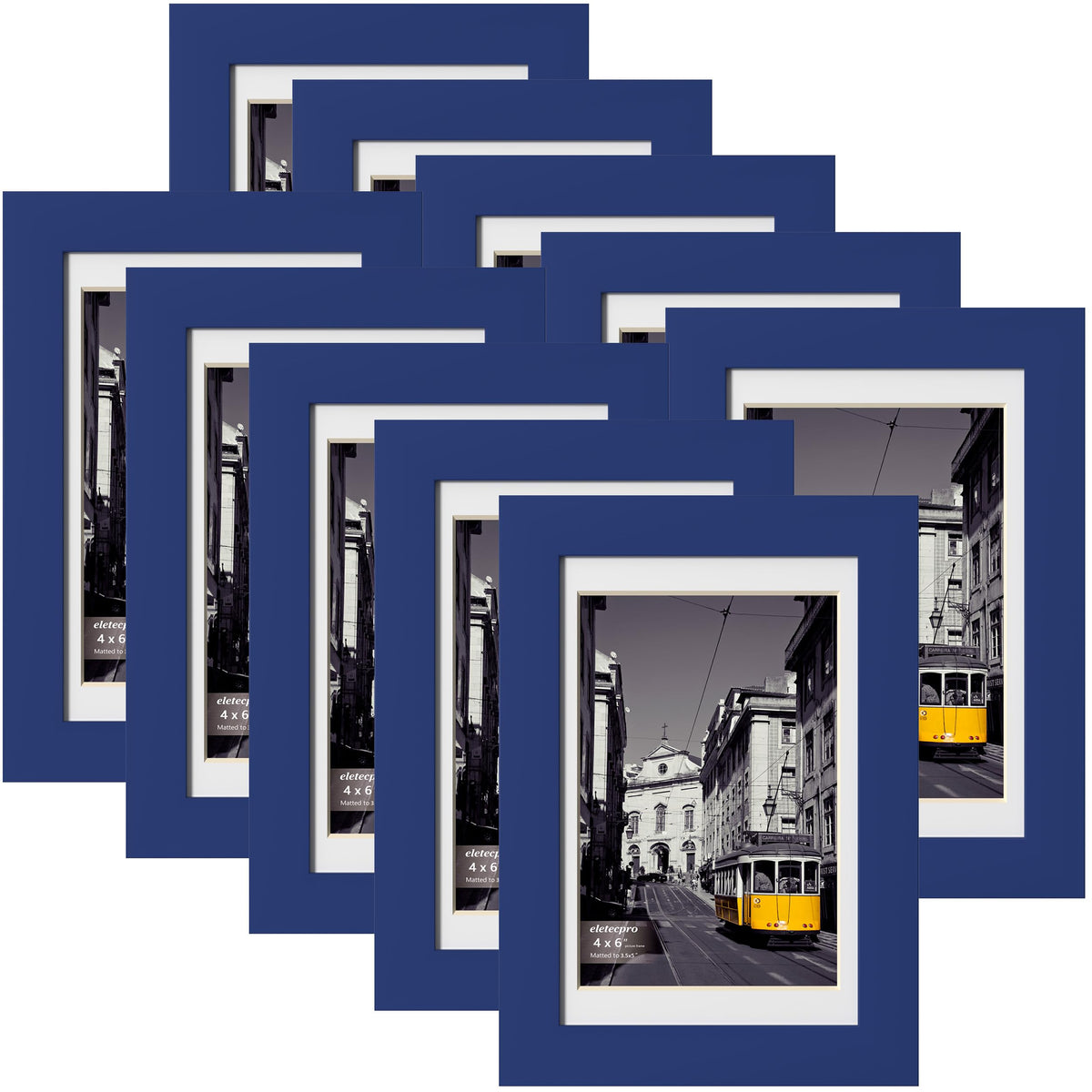eletecpro 5x7 Picture Frames, Acrylic Cover, Beige, Set of 10