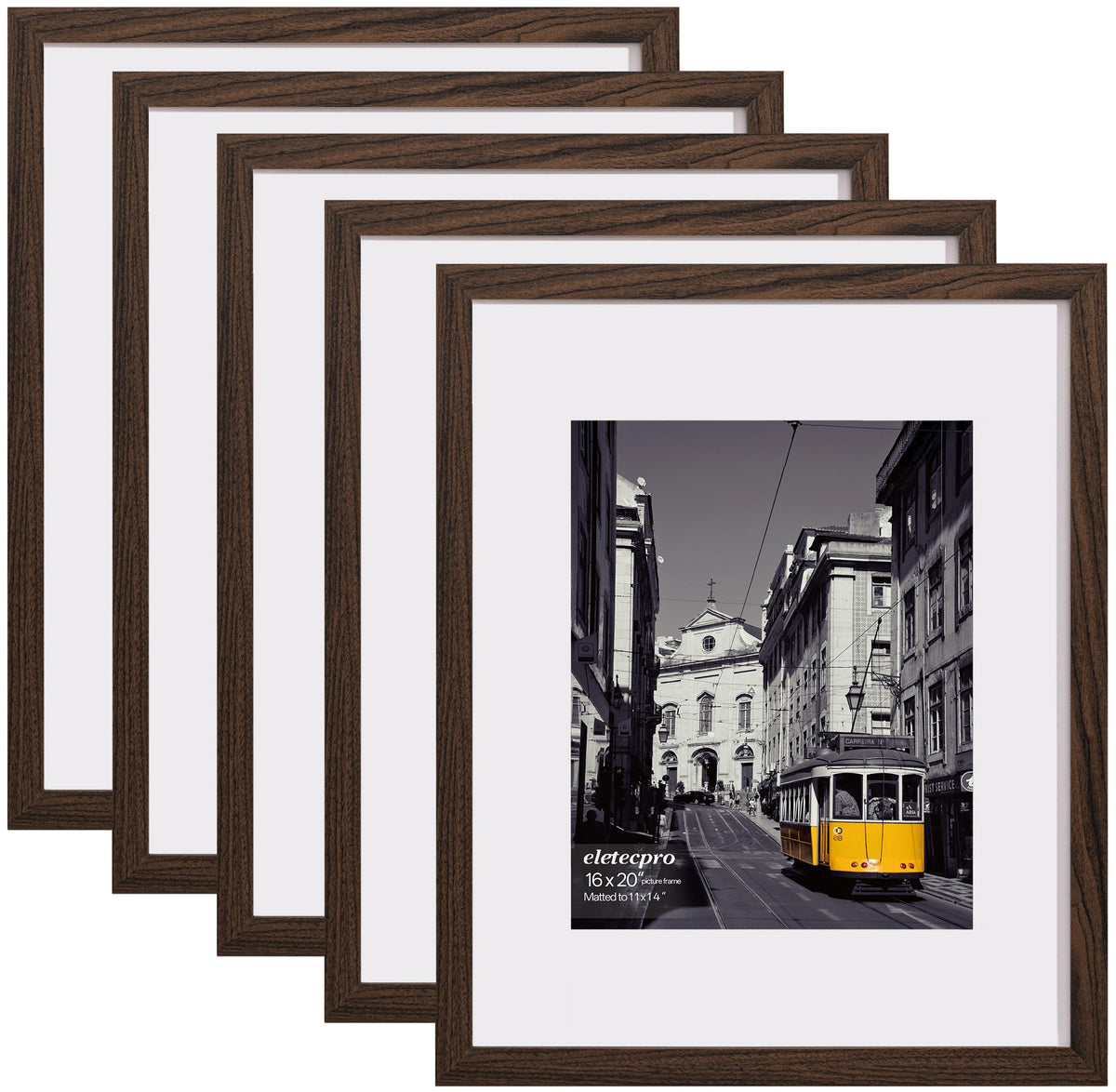 eletecpro 5x7 Picture Frames, Acrylic Cover, Beige, Set of 10