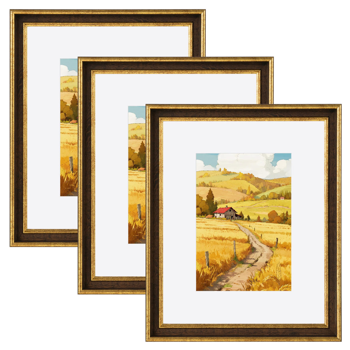 eletecpro 4x4 Picture Frames, Deep Set Design, Glass Cover, 3 Pack, Black