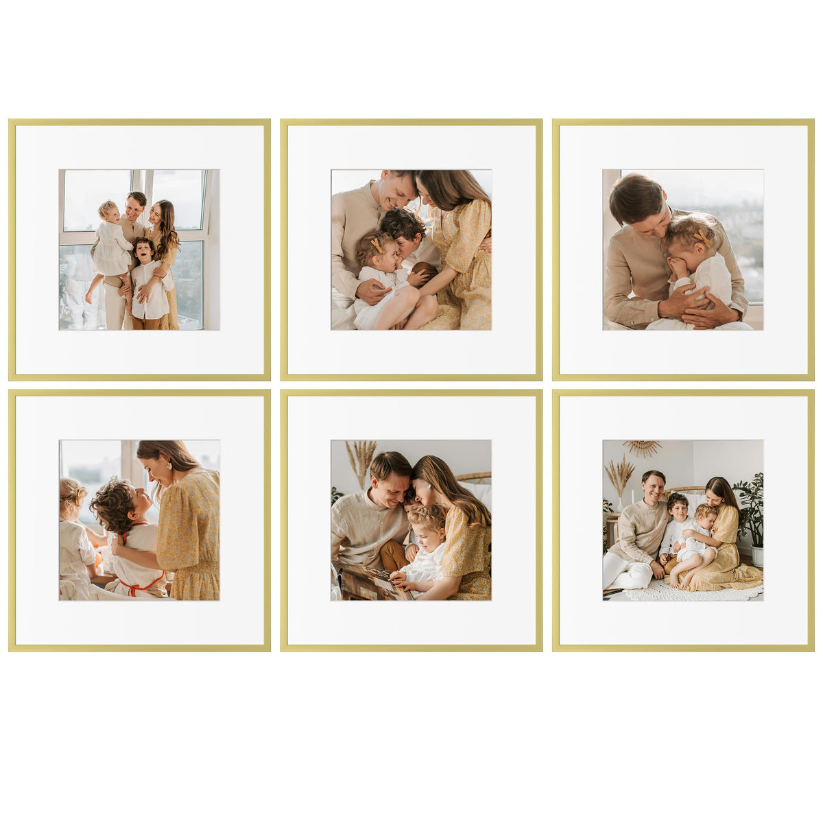 eletecpro Aluminum Gallery Wall Frame Set of 6 with Glass Cover, Black