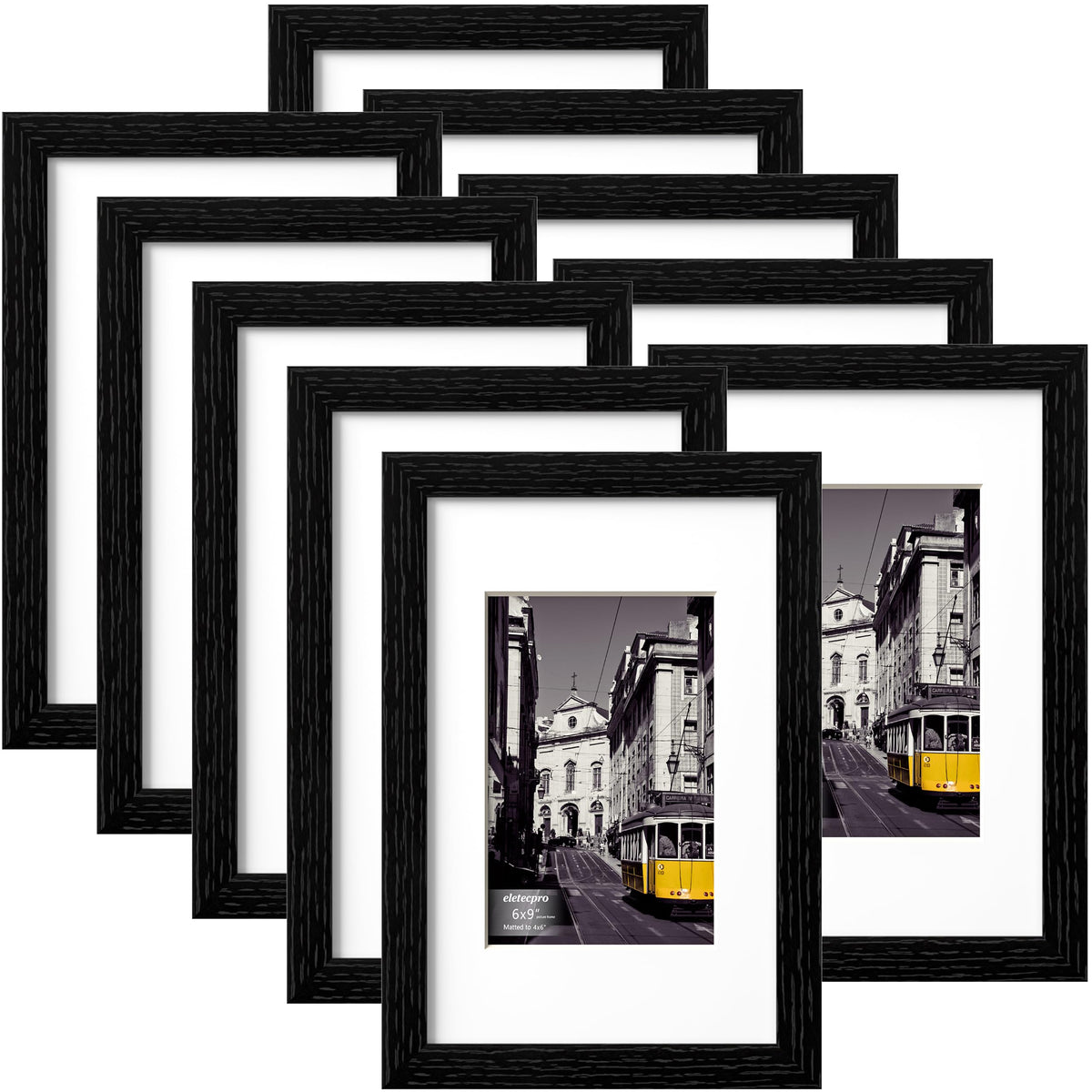 eletecpro 5x7 Picture Frames, Acrylic Cover, Beige, Set of 10