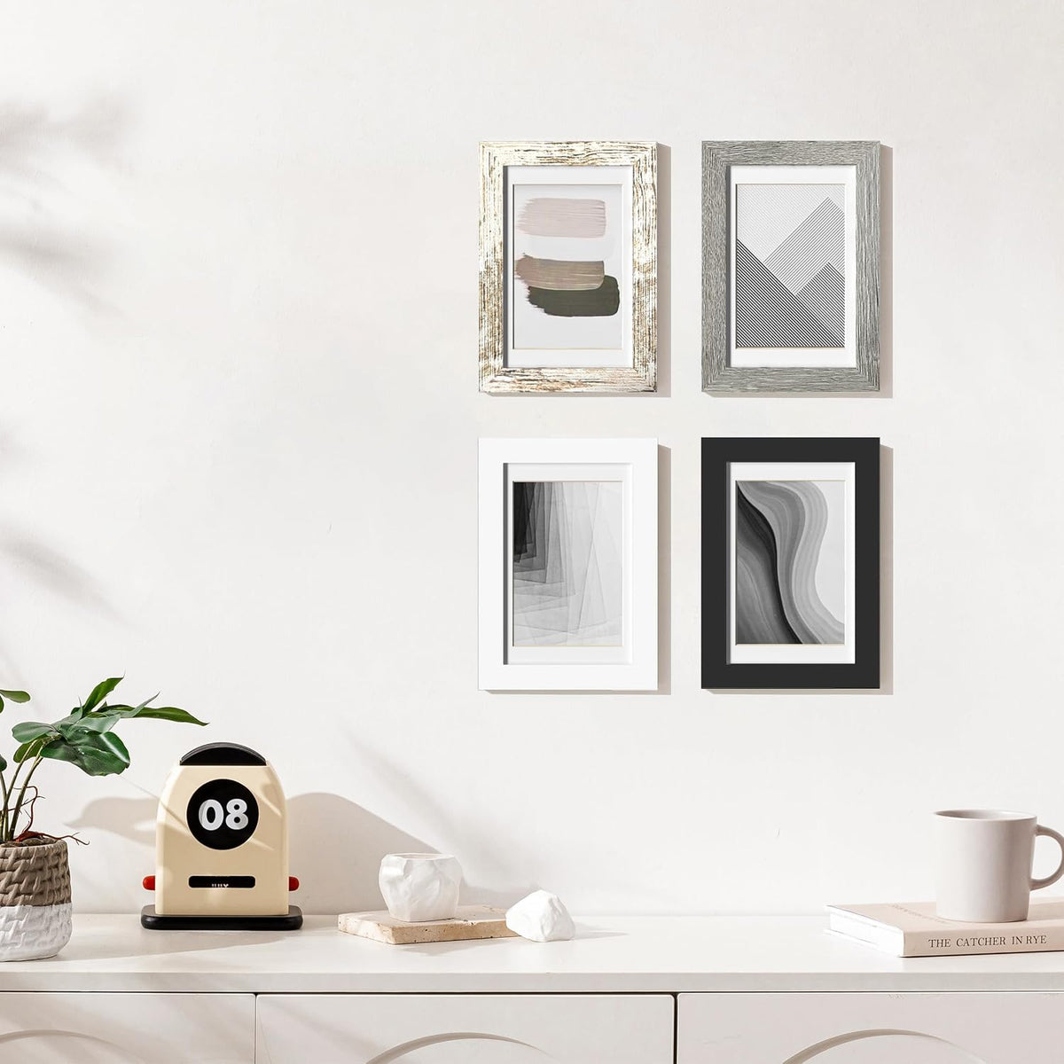 eletecpro 4x6 Colorful Picture Frames 4 Pack Matted to 3.5x5, Desk Decor