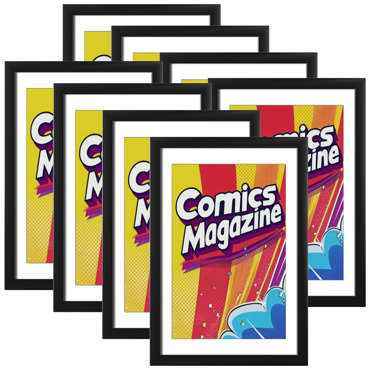 eletecpro Comic Book Frame, Acrylic Cover, Black, 6.75x10.25, 1-Pack
