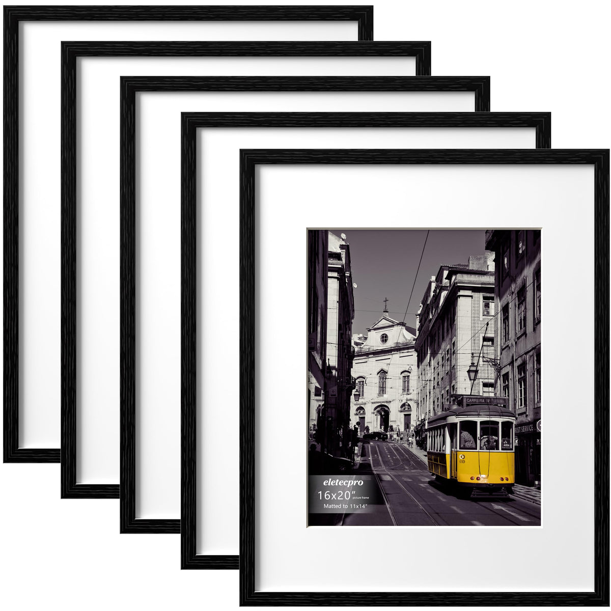 eletecpro 5x7 Picture Frames, Acrylic Cover, Beige, Set of 10
