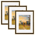 eletecpro 4x4 Picture Frames, Deep Set Design, Glass Cover, 3 Pack, Black