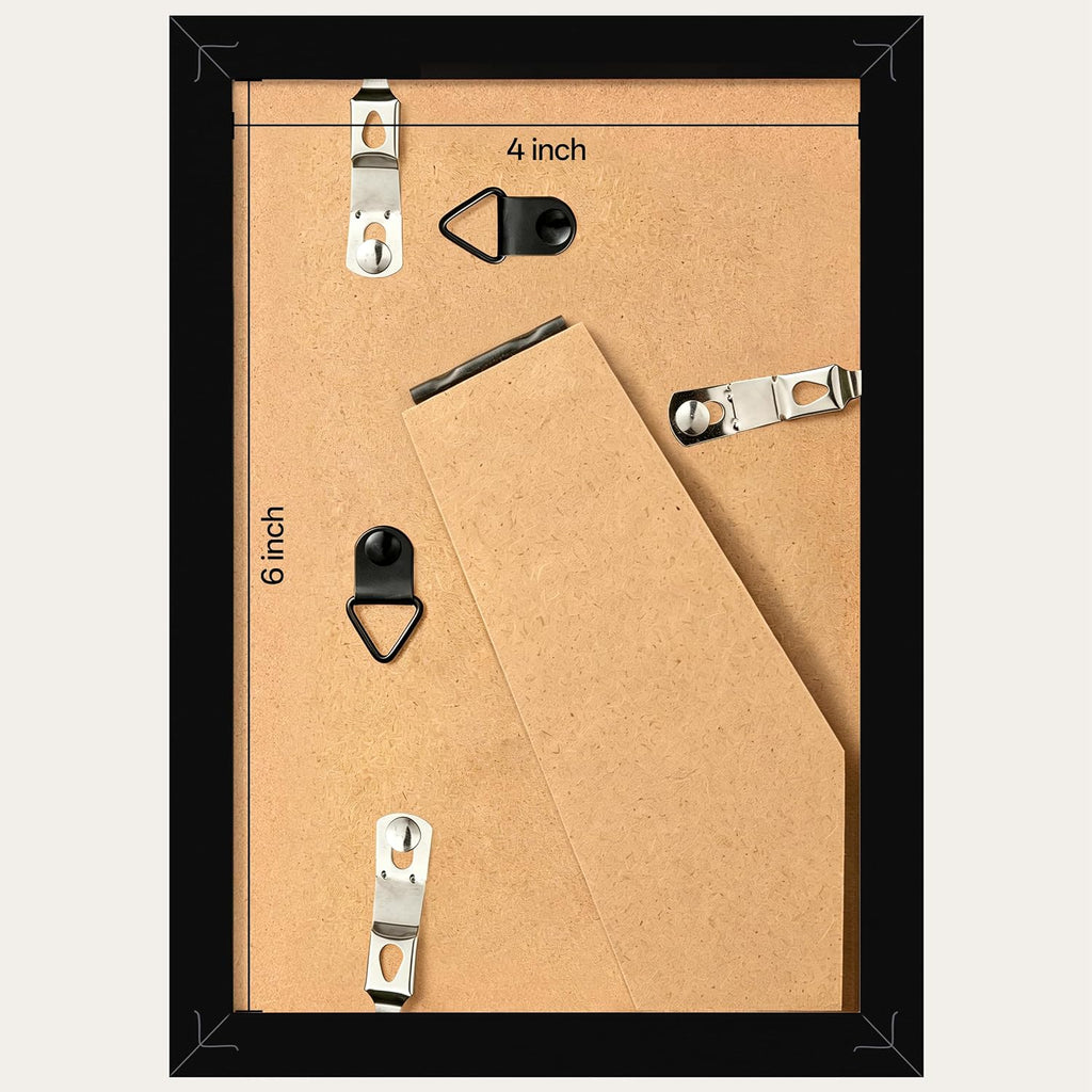 eletecpro 4x6 Black Picture Frames with 3.5x5 Black Mat, 2-Pack