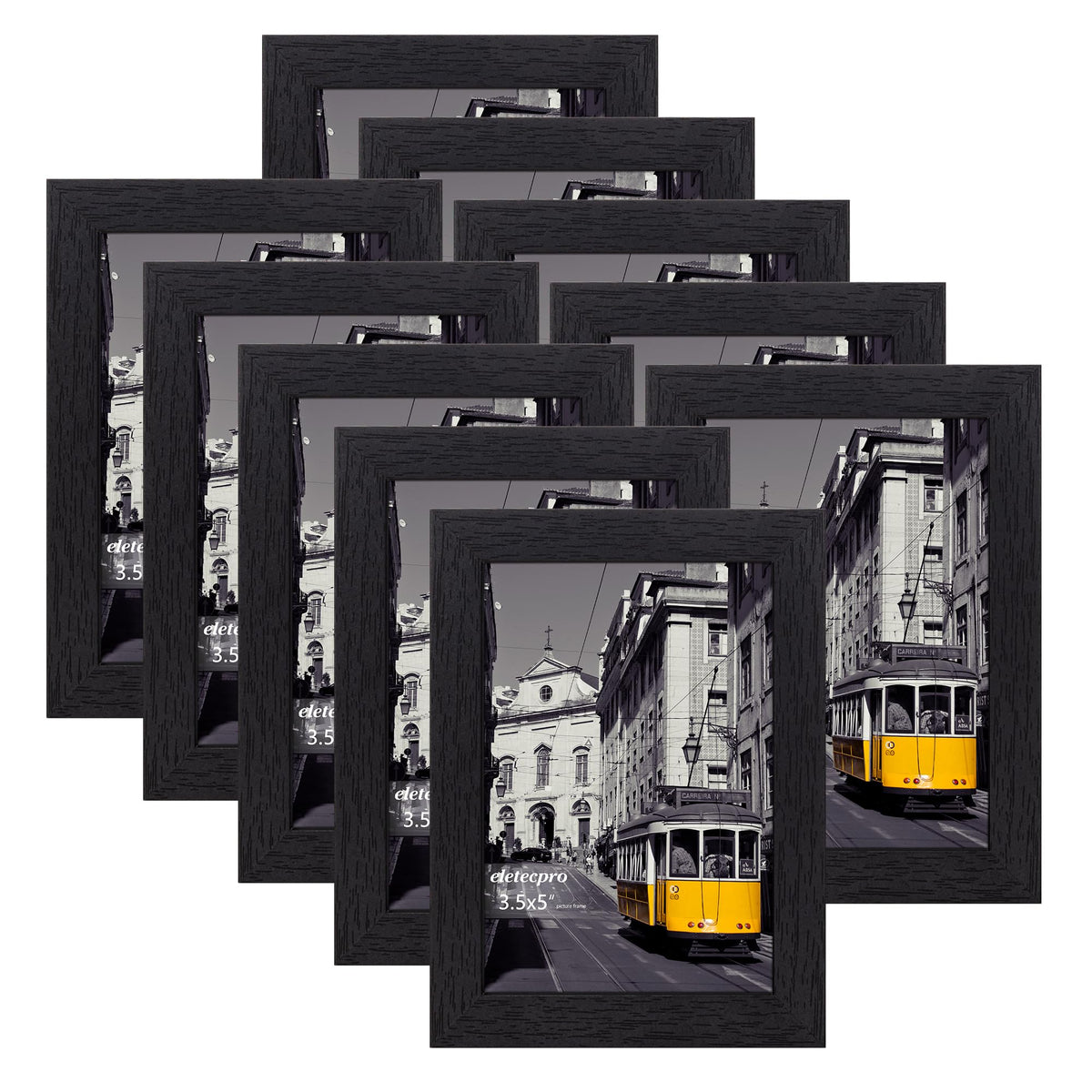 eletecpro 5x7 Picture Frames, Acrylic Cover, Beige, Set of 10