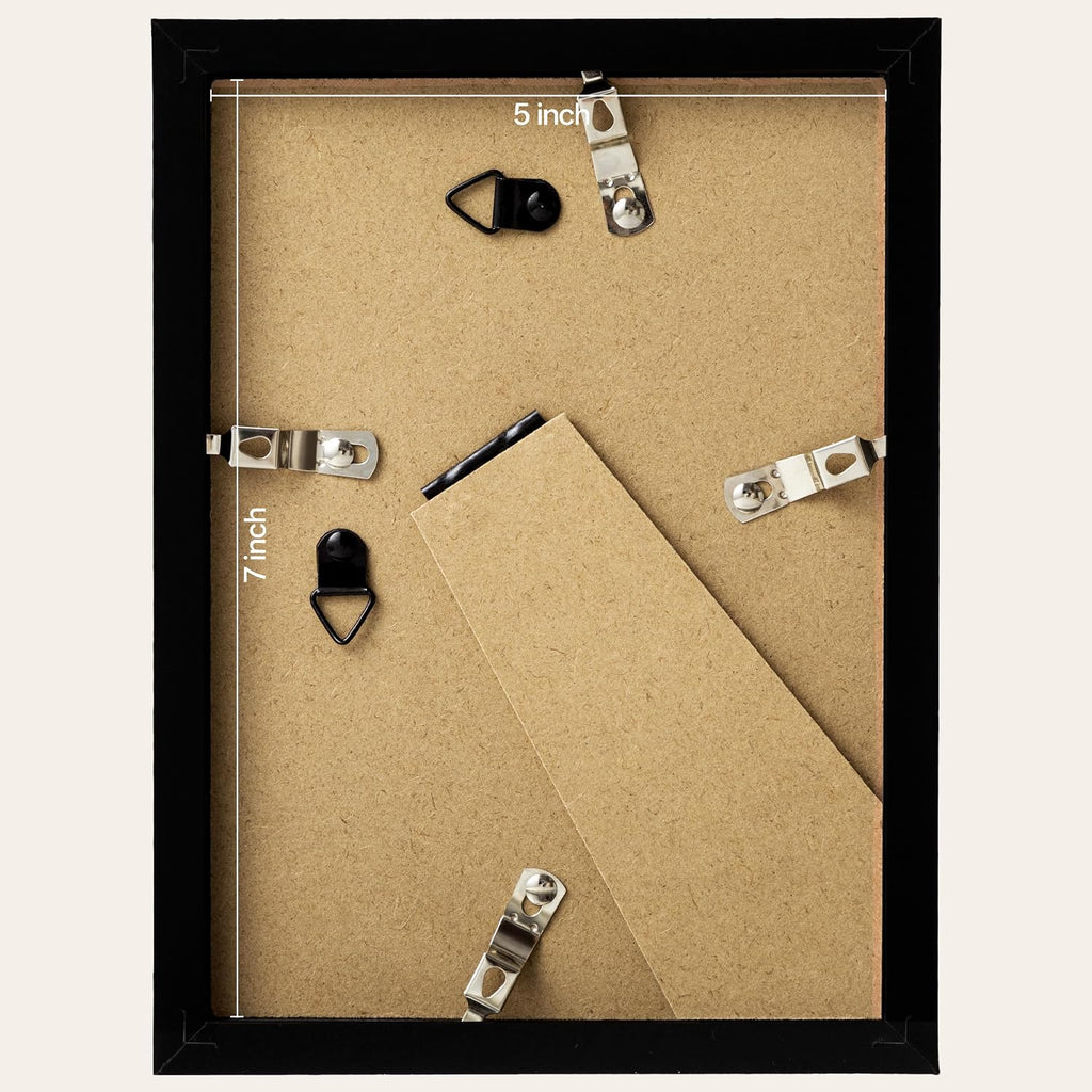 eletecpro 5x7 Picture Frame with 4x6 Mat, Black, 1-Pack