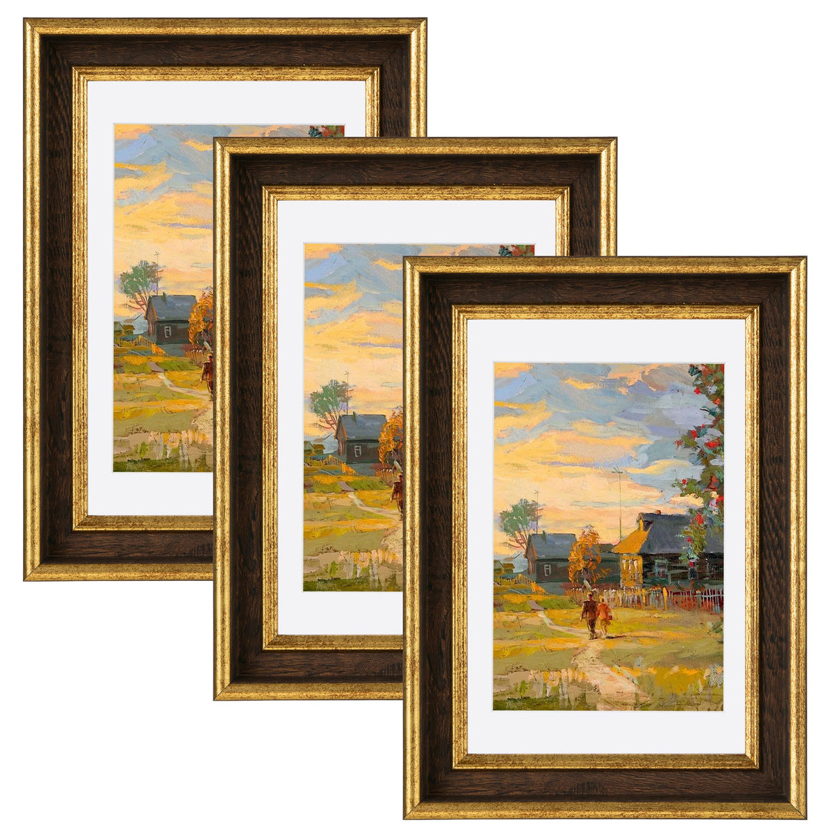 eletecpro 4x4 Picture Frames, Deep Set Design, Glass Cover, 3 Pack, Black