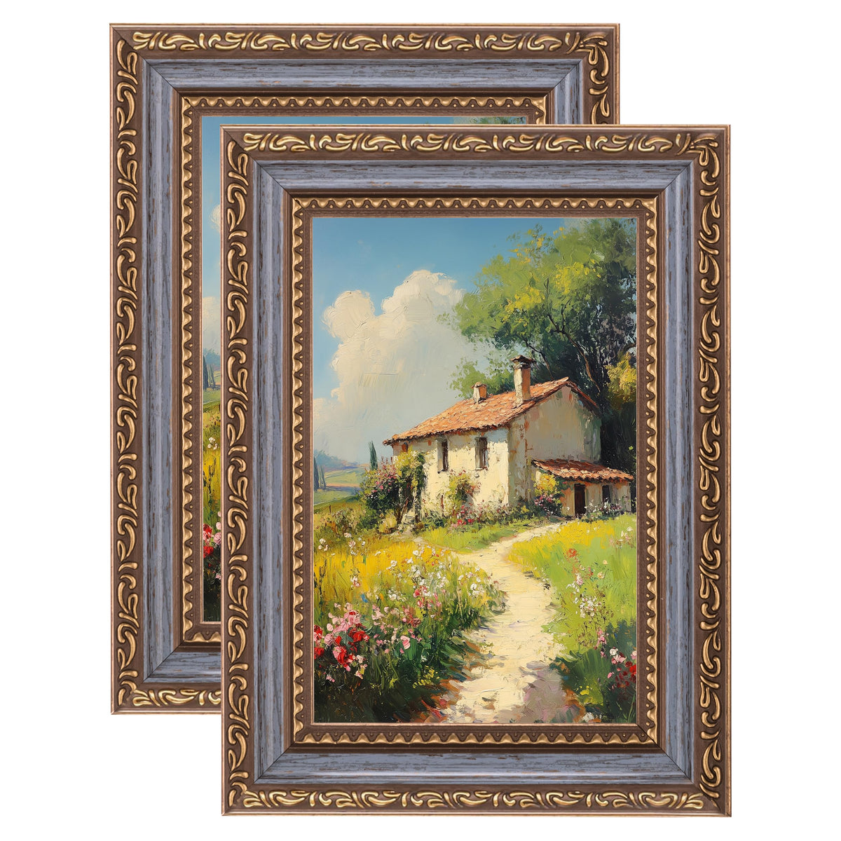 eletecpro 3x4 Vintage Picture Frame, Glass Cover, Black, 2-Pack