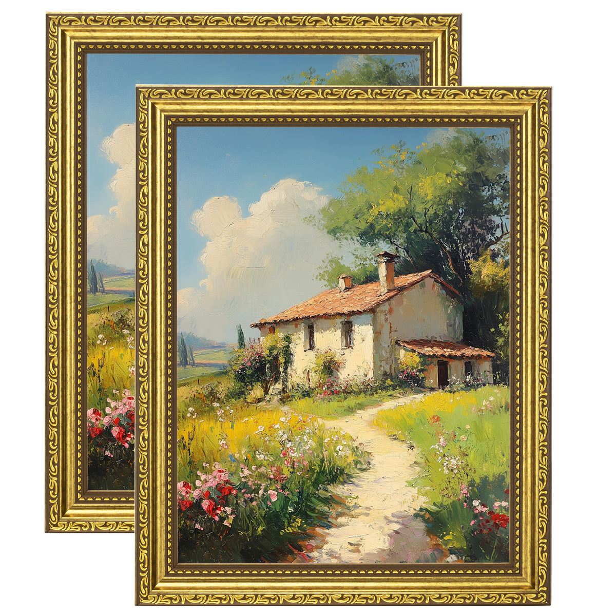 eletecpro 3x4 Vintage Picture Frame, Glass Cover, Black, 2-Pack
