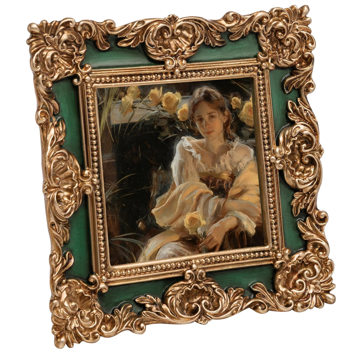 eletecpro 4x4 Vintage Picture Frame with Real Glass Cover, Black, 1-Pack
