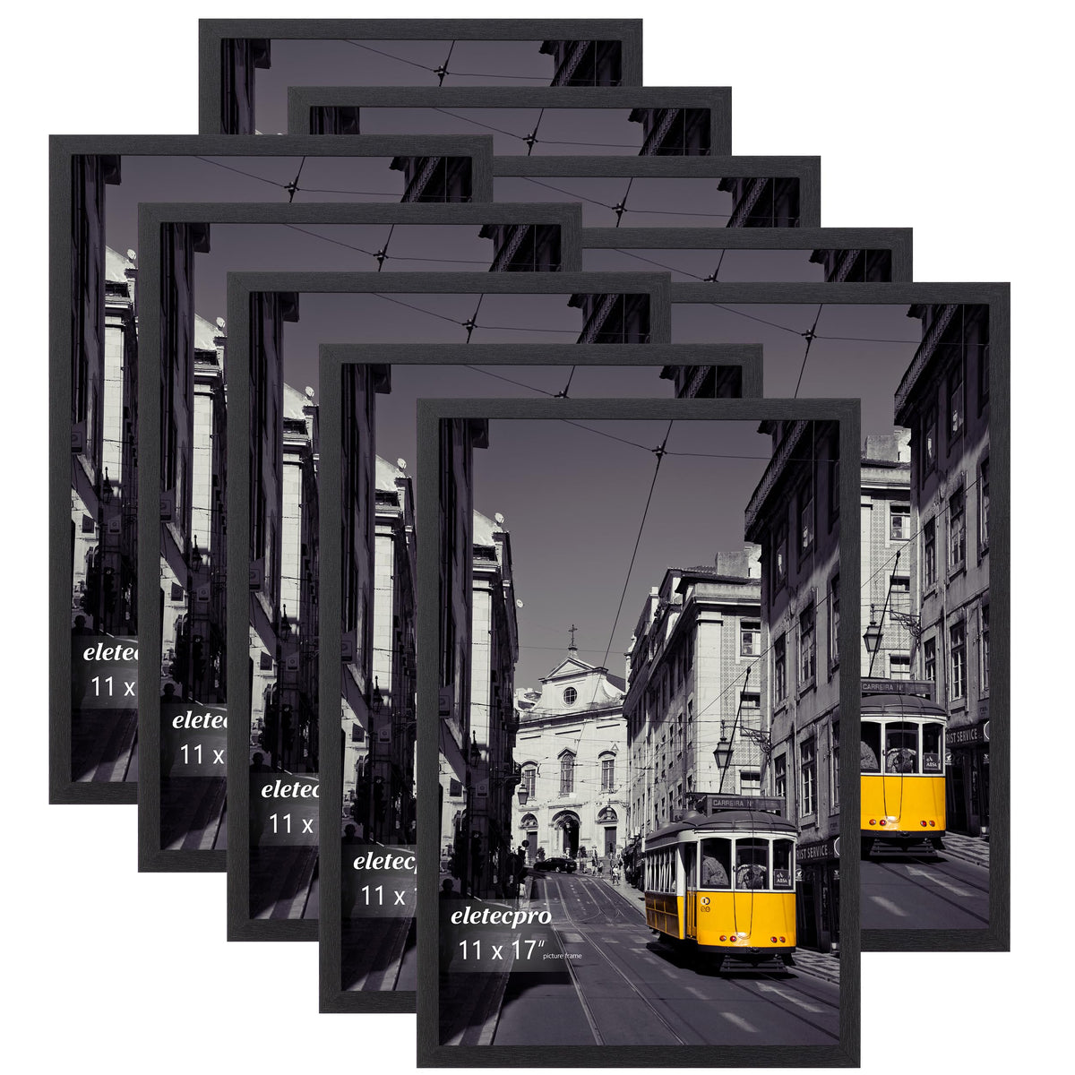 eletecpro 5x7 Picture Frames, Acrylic Cover, Beige, Set of 10