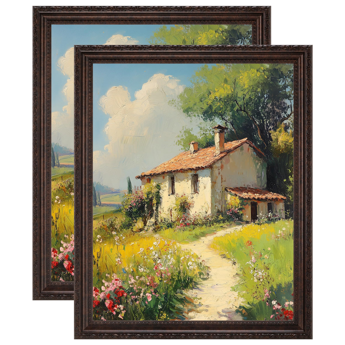 eletecpro 3x4 Vintage Picture Frame, Glass Cover, Black, 2-Pack