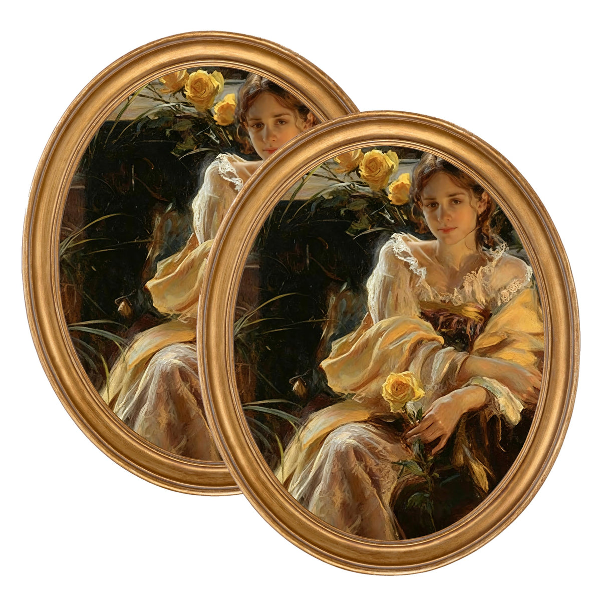 eletecpro 2.5x3.5 Oval Picture Frame with Real Glass Cover, Black, 2-Pack