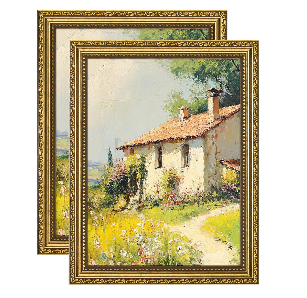 eletecpro 3x4 Vintage Picture Frame, Glass Cover, Black, 2-Pack
