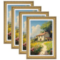eletecpro 3x4 Vintage Picture Frame, Glass Cover, Black, 4-Pack