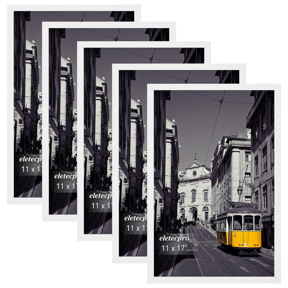 eletecpro 5x7 Picture Frames, Acrylic Cover, Beige, Set of 10