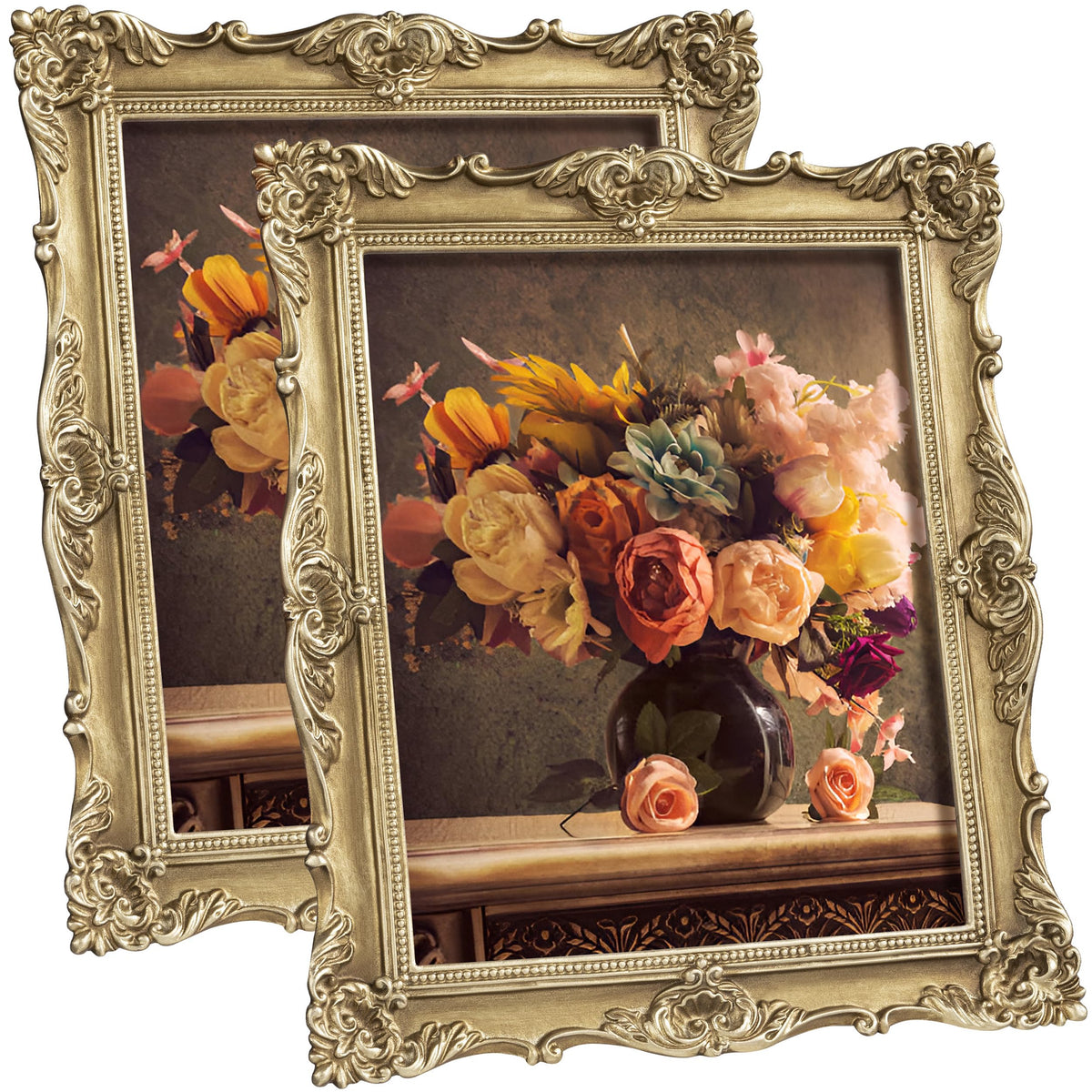 eletecpro 4x4 Vintage Picture Frame with Real Glass Cover, Black, 1-Pack