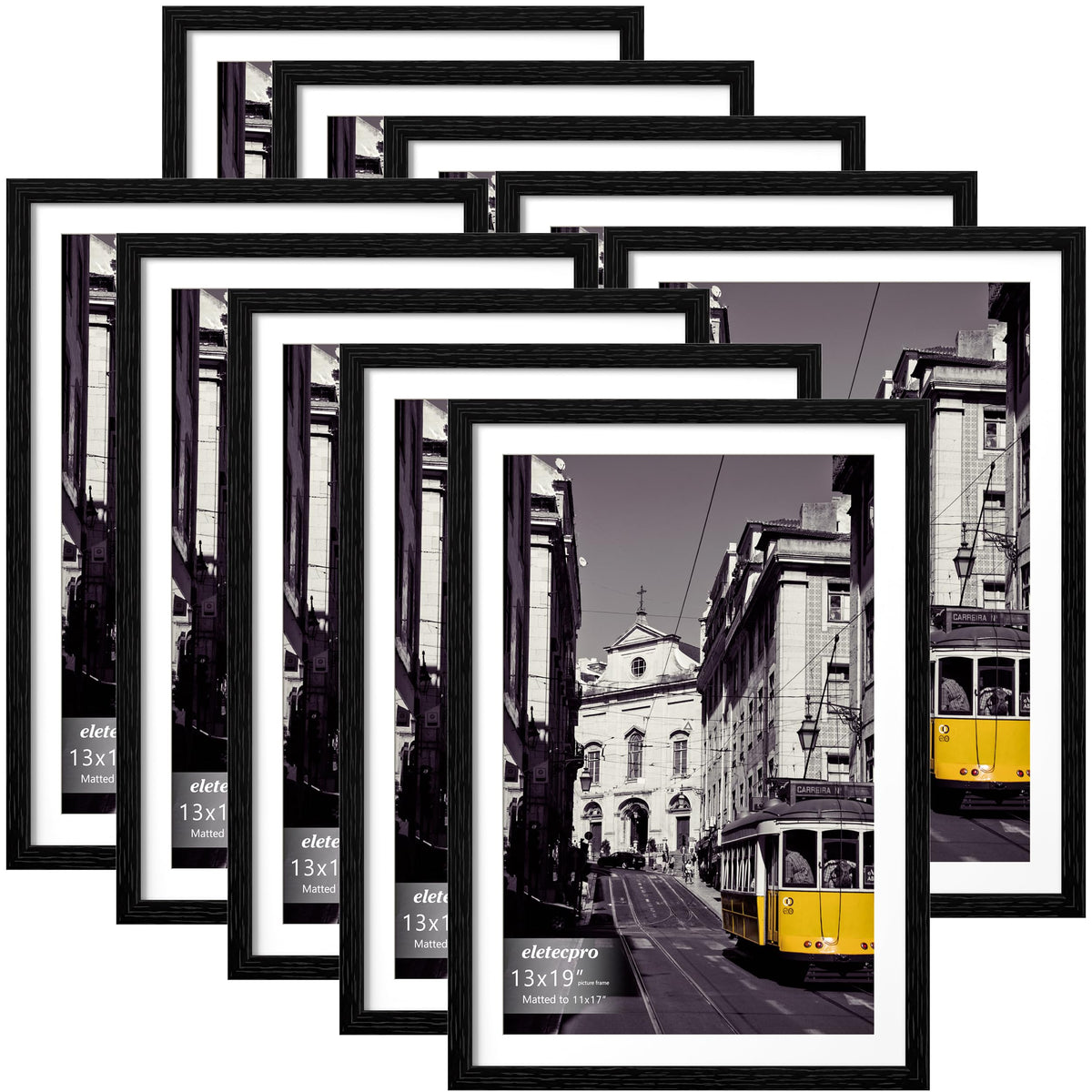 eletecpro 5x7 Picture Frames, Acrylic Cover, Beige, Set of 10