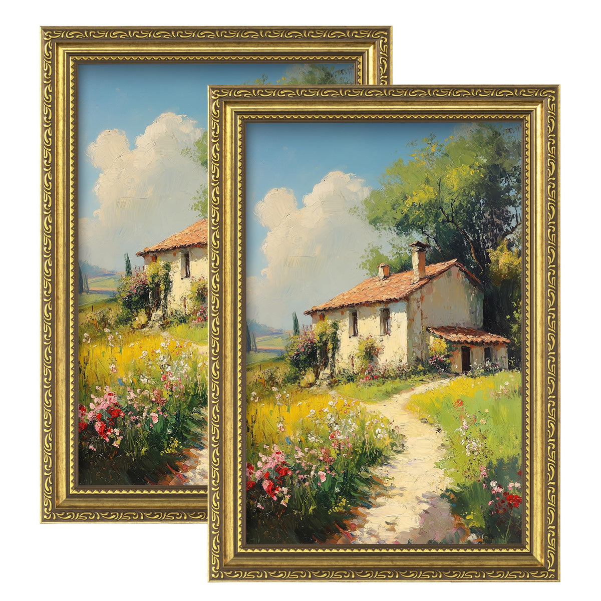 eletecpro 3x4 Vintage Picture Frame, Glass Cover, Black, 2-Pack