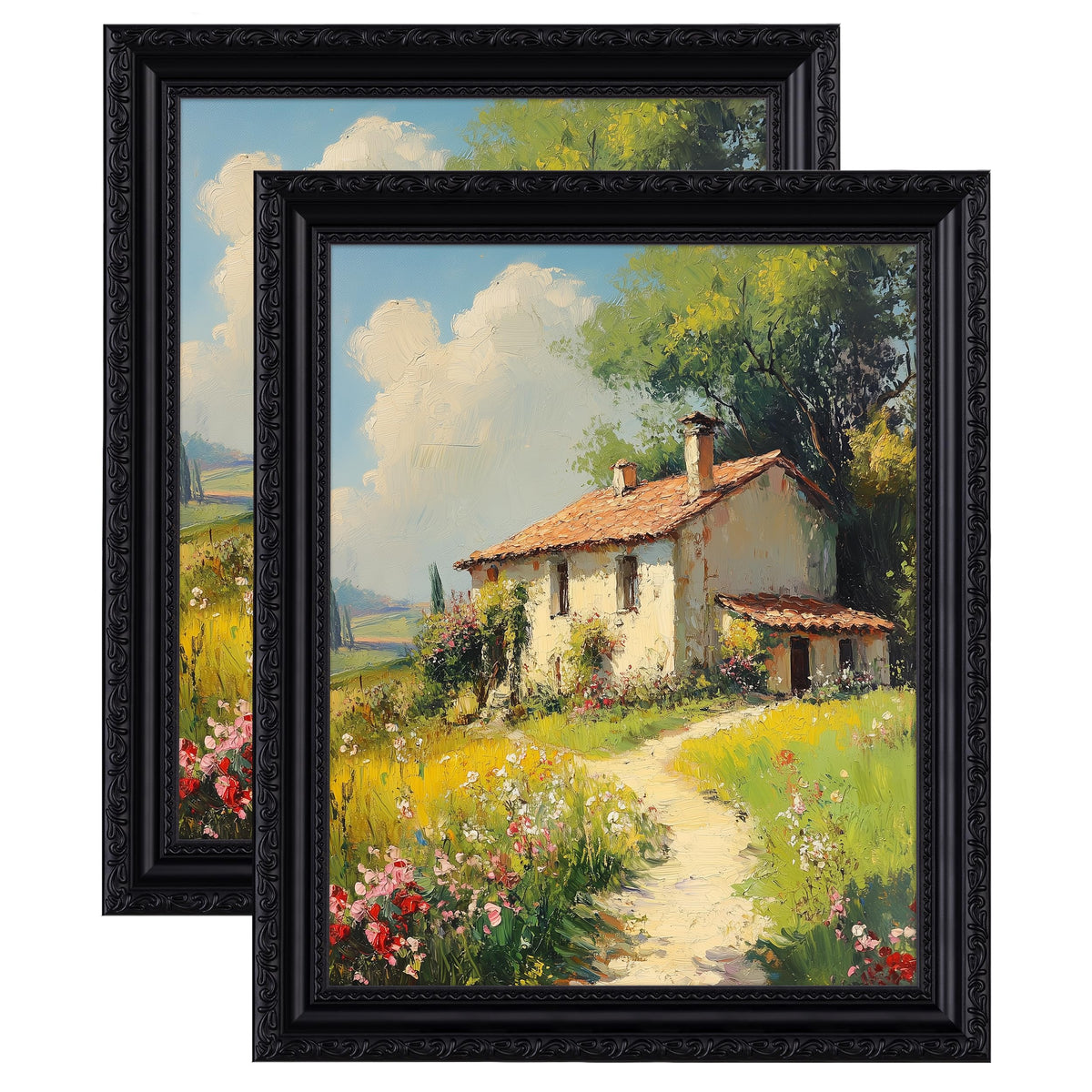 eletecpro 3x4 Vintage Picture Frame, Glass Cover, Black, 2-Pack