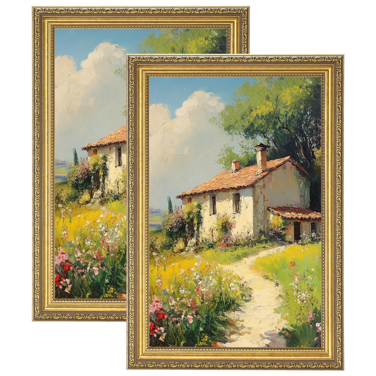 eletecpro 3x4 Vintage Picture Frame, Glass Cover, Black, 2-Pack