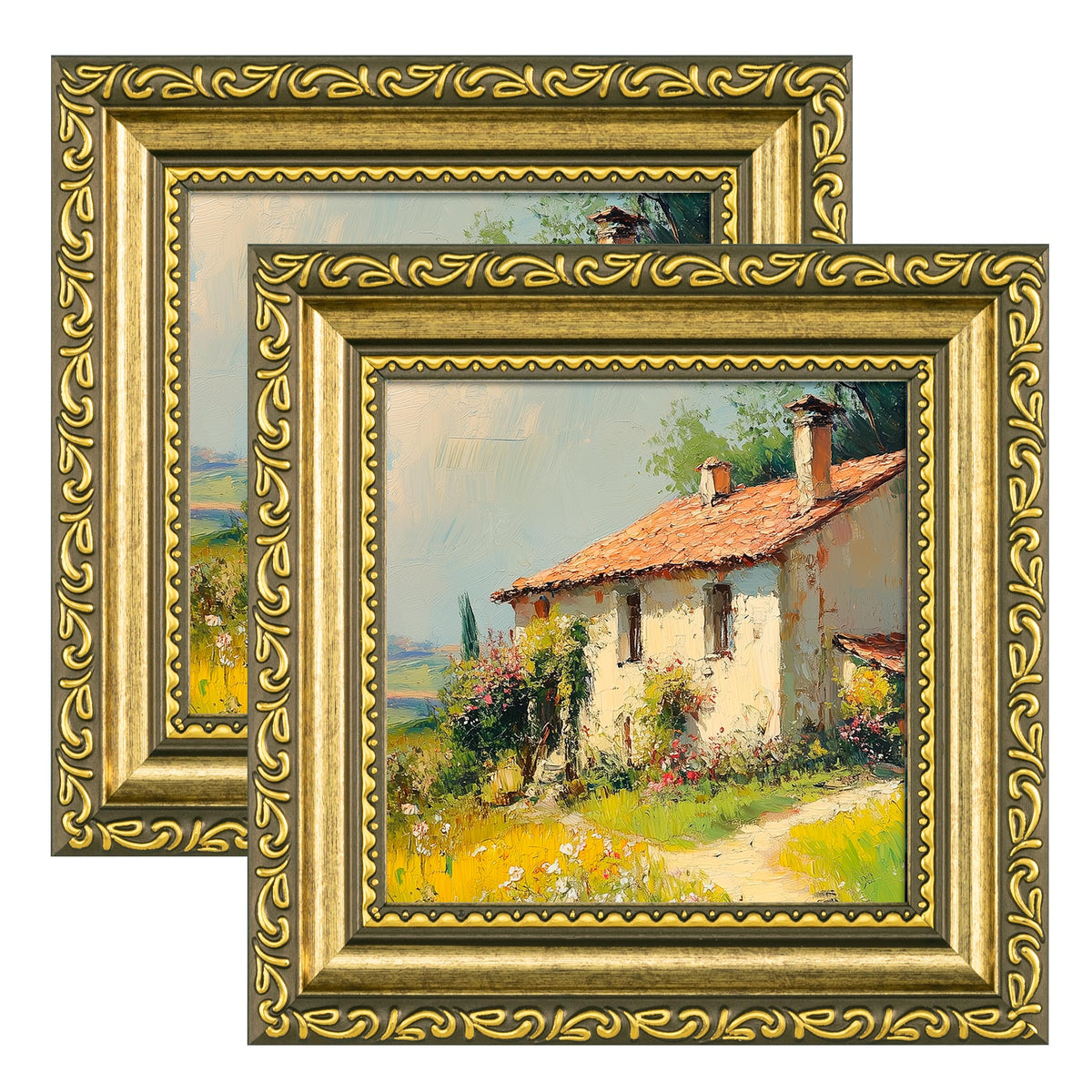 eletecpro 3x4 Vintage Picture Frame, Glass Cover, Black, 2-Pack